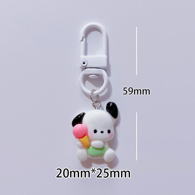 Kawaii Lovely Pochacco Keyring Cartoon Puppy Keychain For Cute Girl School Bag Pendant Backpack Hanging Ornaments Gifts