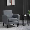 Single Armchair, Recliner Chair, Upholstered Chair with Wooden Legs, Linen-Look Fabric, 66 x 72 x 74 cm, Light Grey