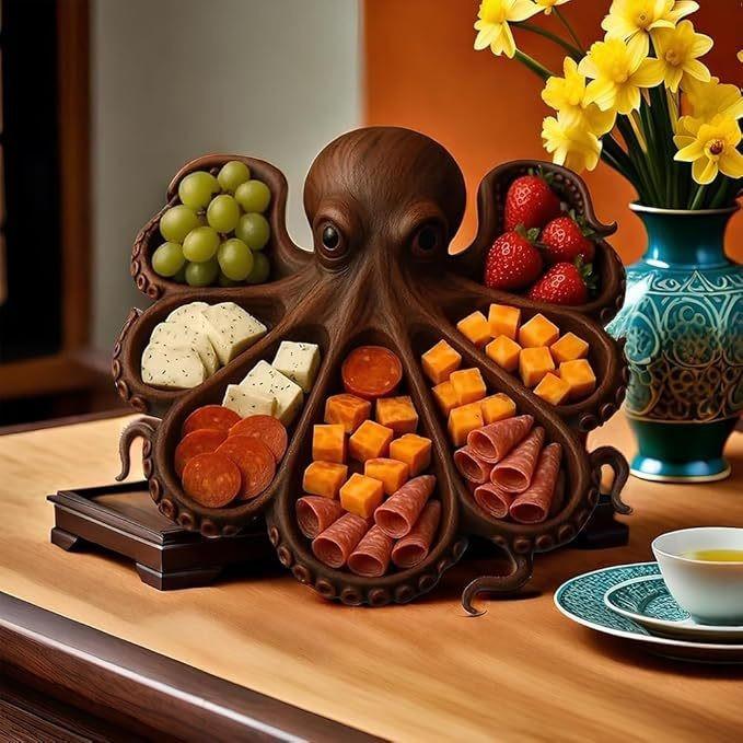 Octopus charcuterie platter octopus fruit platter home living room decoration, creative fruit plate, item storage plate