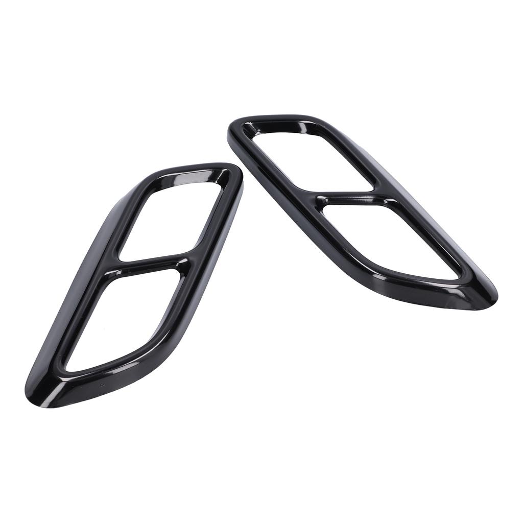 2PCS 4‑Out Exhaust Tip Trim Tail Throat Frame Quad Outlet Glossy Black Replacement for Cadillac CT5 2020