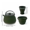 Foldable Silicone Kettle Lightweight Camping Teapot Space Saving Portable Water Boiler for