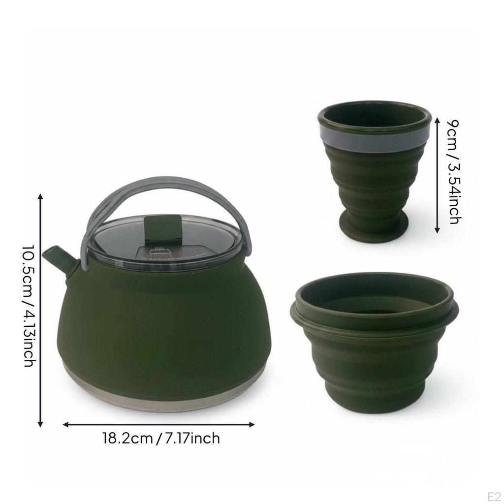 Foldable Silicone Kettle Lightweight Camping Teapot Space Saving Portable Water Boiler for