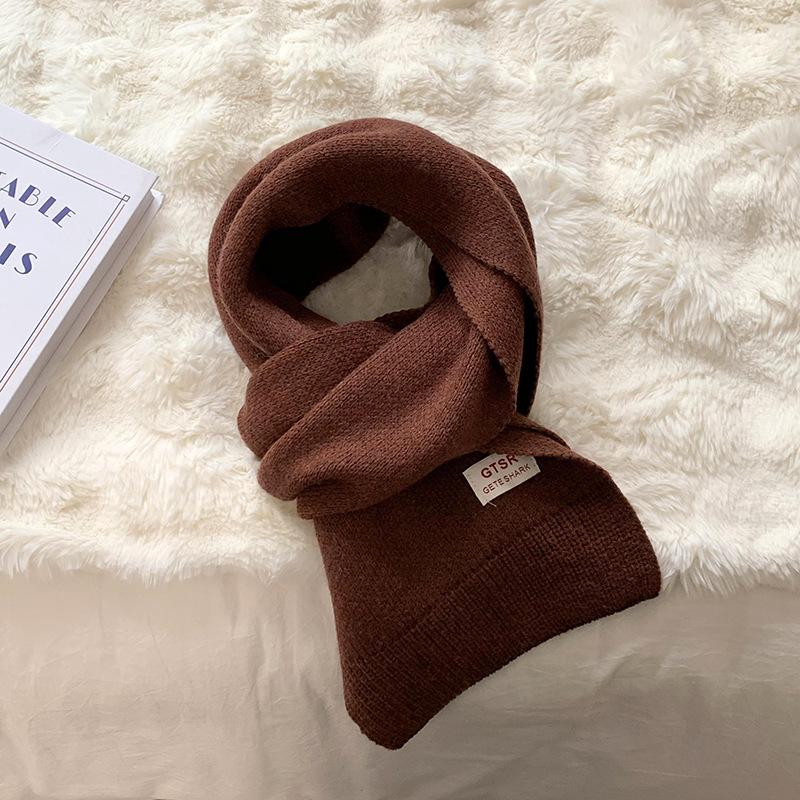 Knitted scarf women's high-end autumn and winter versatile student couple warm small scarf scarf shawl