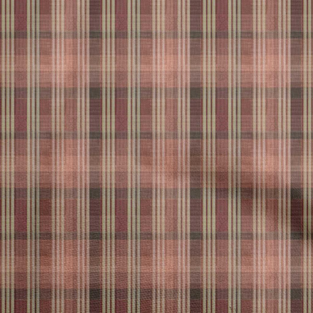 oneOone Cotton Flex Fuschia Pink Fabric Check Diy Clothing Quilting Fabric Print Fabric By Yard 40 Inch