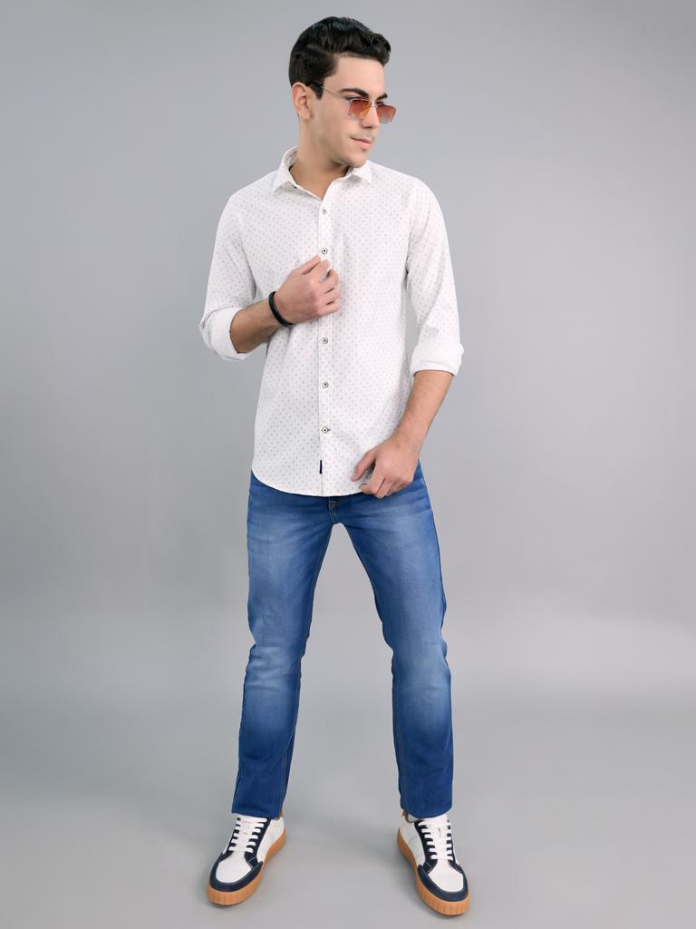 Monte Carlo Men's Slim Fit Printed Full Sleeve Shirt