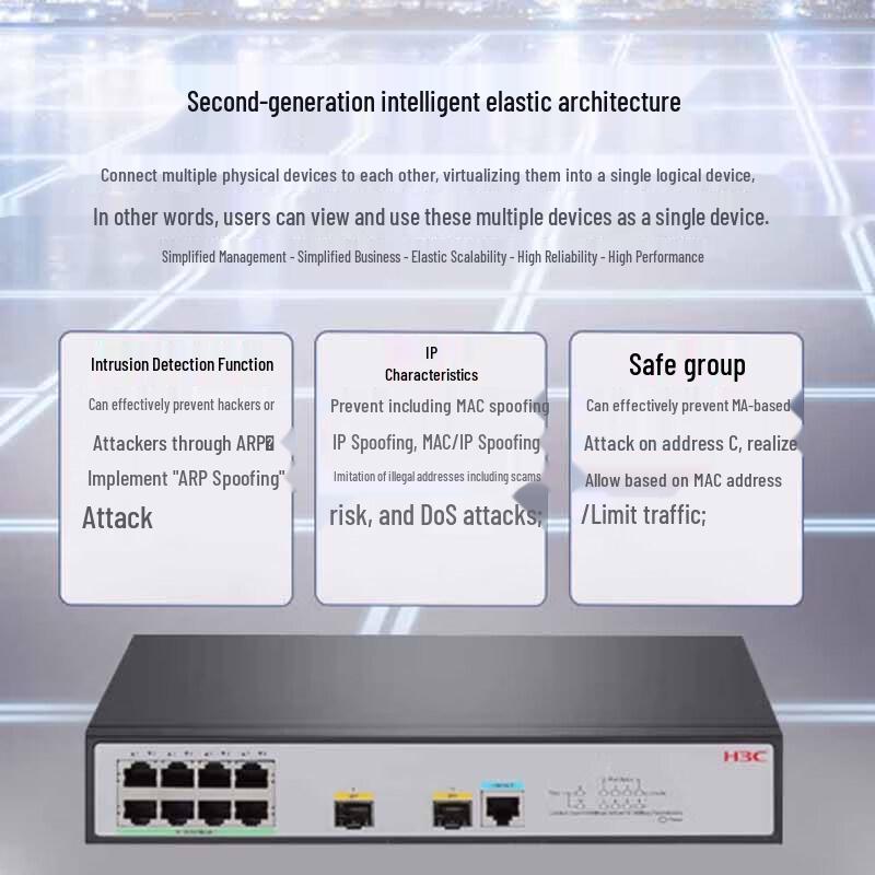 H3C S5008PV5-EI-H1 8-Port Gigabit Layer 2 Managed Enterprise Switch
