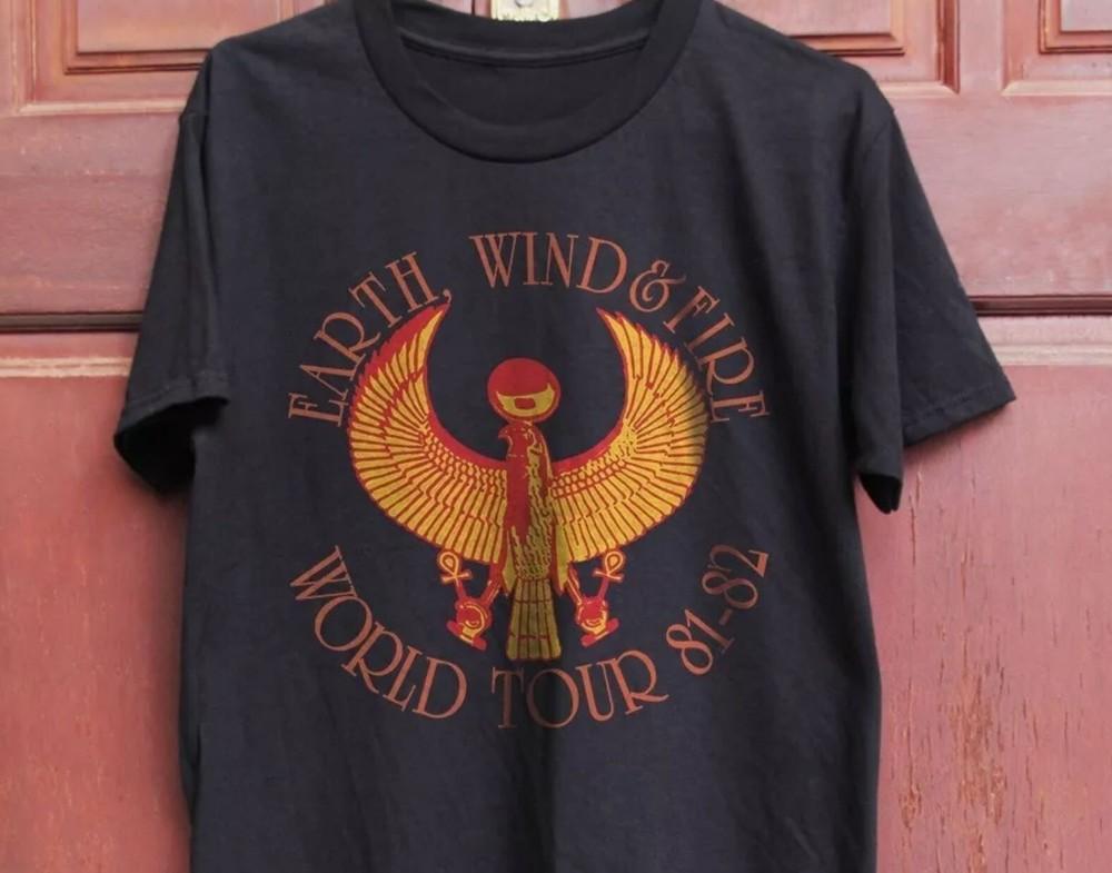 EARTH WIND and FIRE 81-82 Retro Unisex Black T-shirt Unisex T-Shirt XXXXL