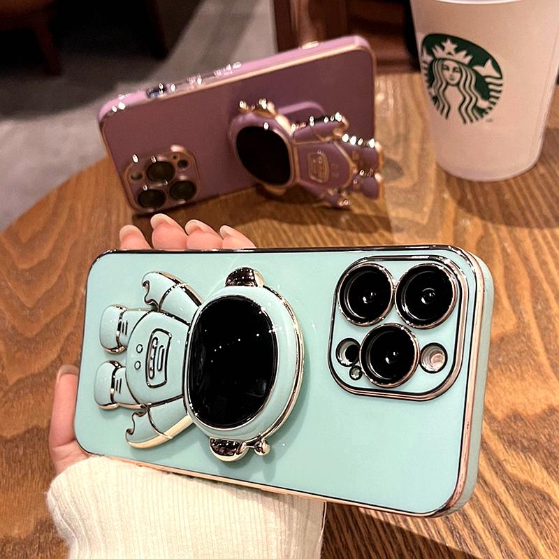 Luksusowy astronauta etui na telefon iphone 11 12 13 14 Pro Max XS X XR 7 8 Plus SE 2020 22 Mini odporny na wstrząsy silikonowy pokrowiec