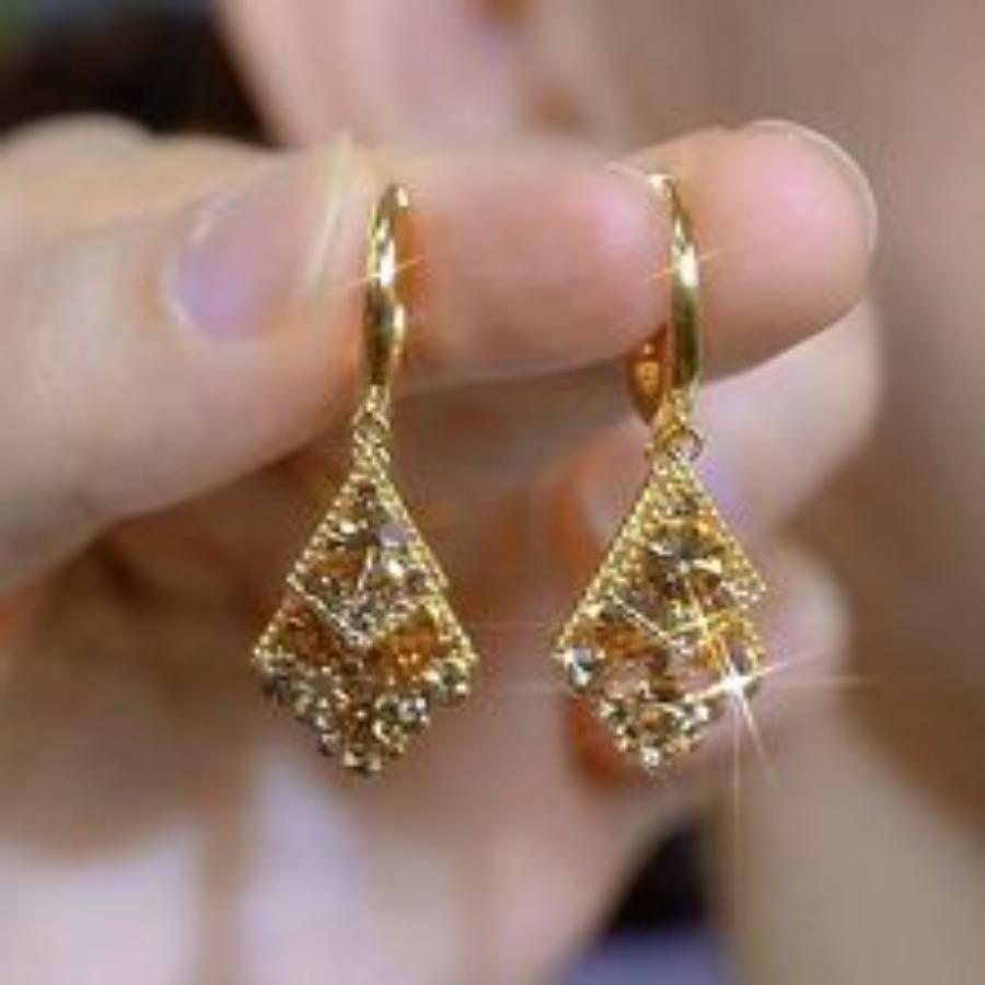 

Дизайнерские коричневые двухслойные геометрические серьги из циркония для женщин, модные персонализированные повседневные аксессуары, украшения для вечеринок, подарки на день рождения