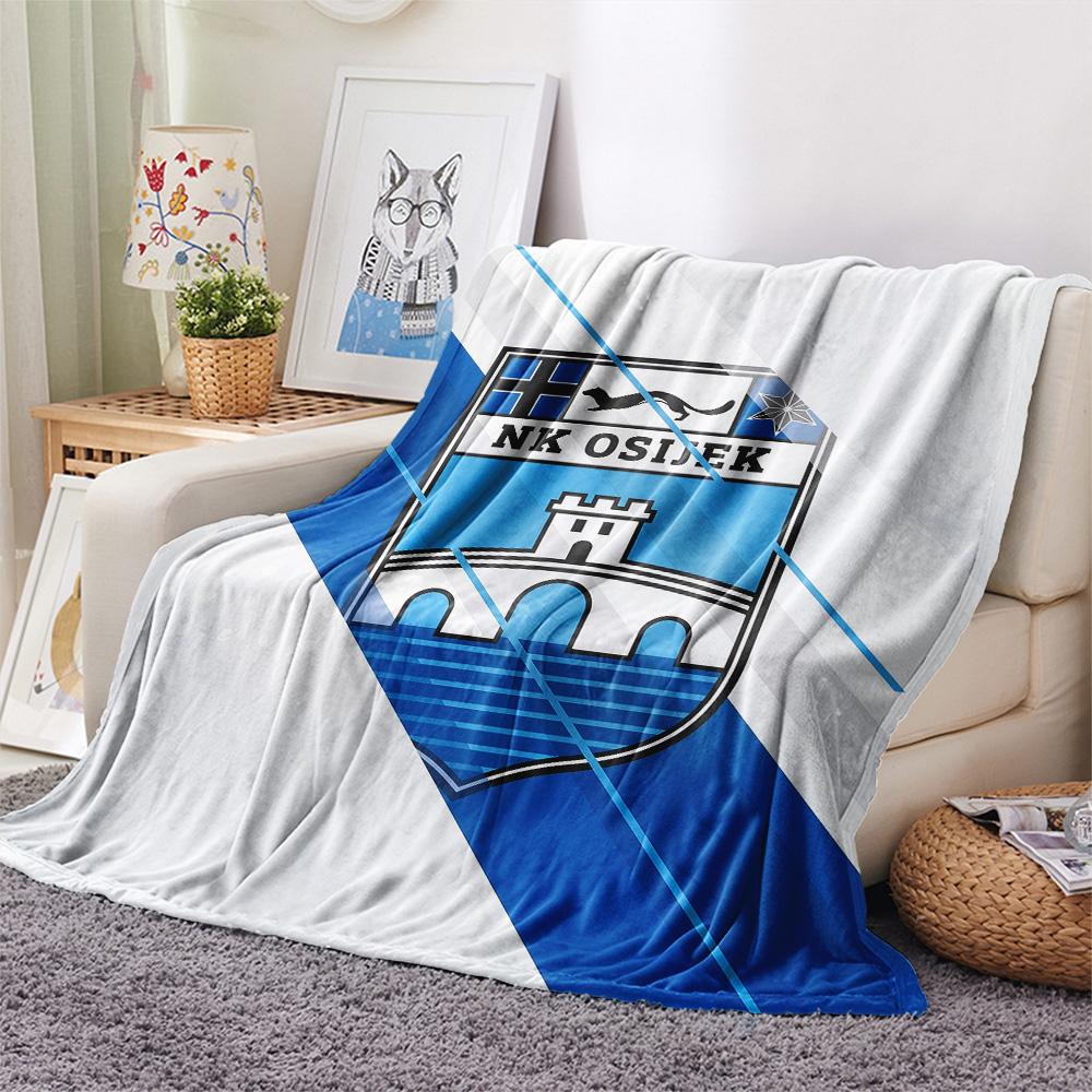 NK Osijek  Print Flannel Blanket, High quality Comfortable for All Seasons, Home Decor, Warmth and Comfort