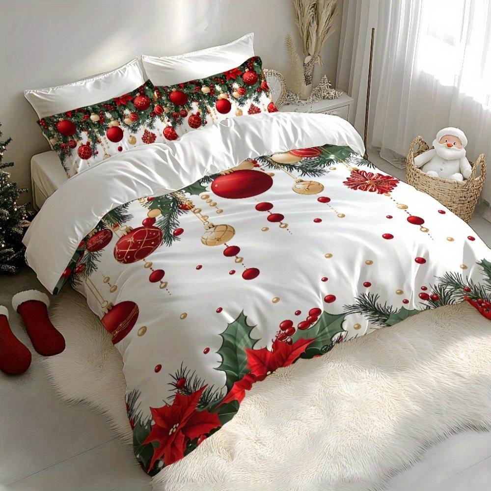 

2/3-piece Digital Printed Christmas-themed Bedding Set - Patterns of Santa Claus Reindeer and Christmas Tree US Twin(172x218cm)