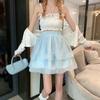 Spódnice damskie moda letnia plisowane spódnice z tiulu dziewczęca swobodna spódnica Tutu halka Lolita druhny słodka mini spódniczka na imprezę