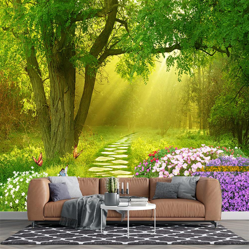 Forest Wallpaper Flowers Butterfly Forest Wall Murals Living Room Home Decor
