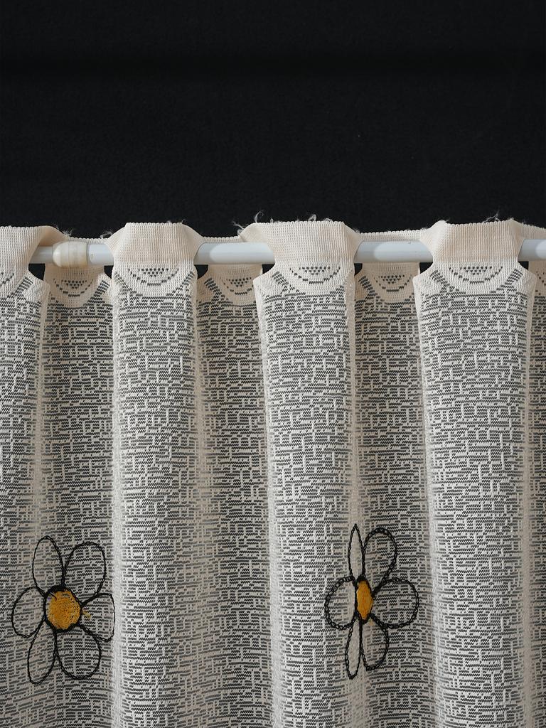 Amerikanischer Stil Kurze Erkerfenster Vorhänge Ohne Bohren Einfacher Stil Fenster Gitter Lichtdurchlässig Staubdicht Erdbeer Muster