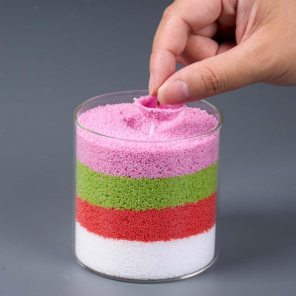 100G Sabbia Colorata Cera Ghiaccio Fiorito Cera Fai da Te Candele Profumate Materiali per la Realizzazione Colori Cera Fiocco di Neve Cera Perla Materiali per Pittura con Sabbia