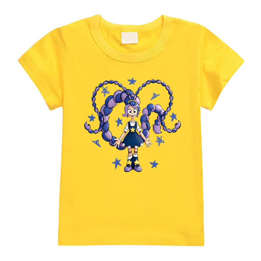 4140 Kids Girls Lily Lovebraids Cartoon Print Short Sleeves Casual T-Shirt