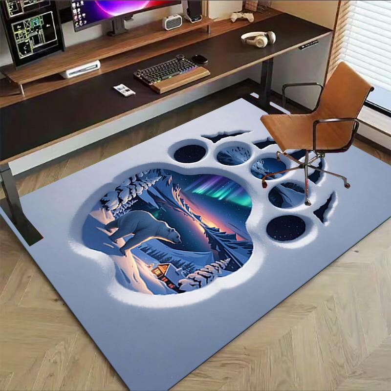 1PC Polar Bear Print Extra Large Non Slip Floor carpet, Office, family, bedroom, Studio   Large Area Rug Indoor Rugs, , Vibrant Colors
