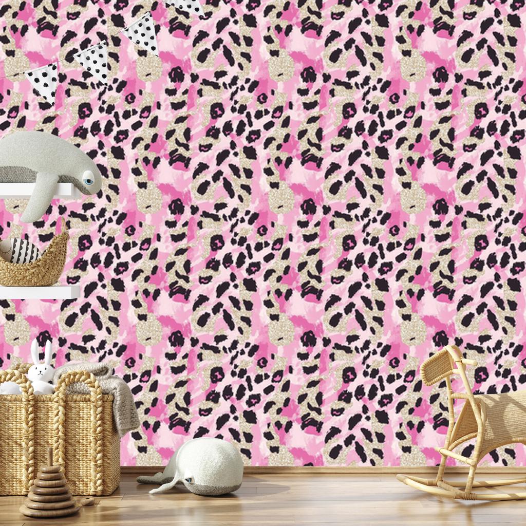 Pink glitter leather wallpaper powder pink, beige and purple 50x1000