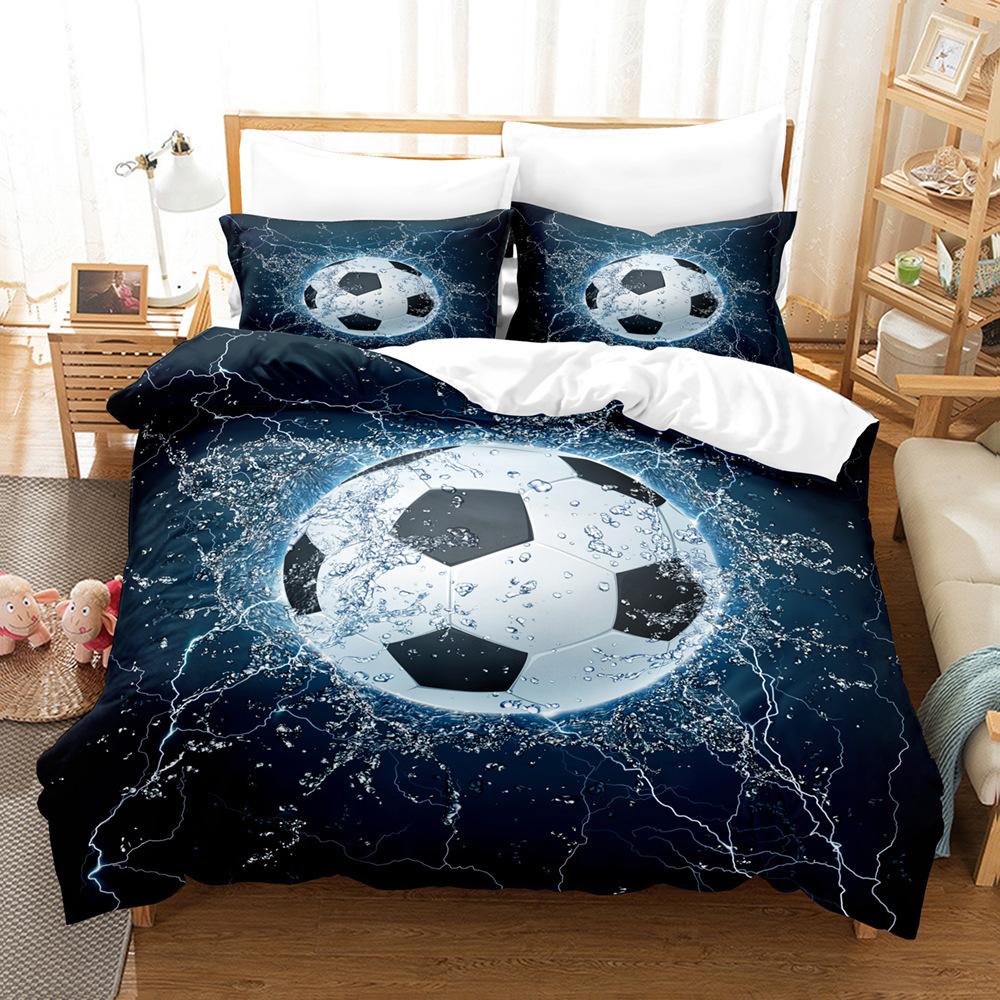 Football Digital Printing Bed Three-Piece Set Supply Home Textile Bed Sheet Kit