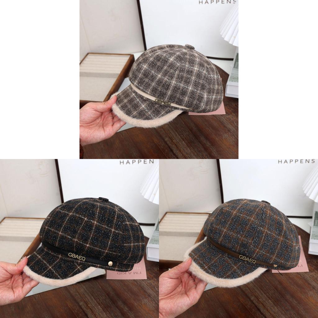 College Style Beret Hat For Women With Chain Detail Versatile Spring Autumn Fashion