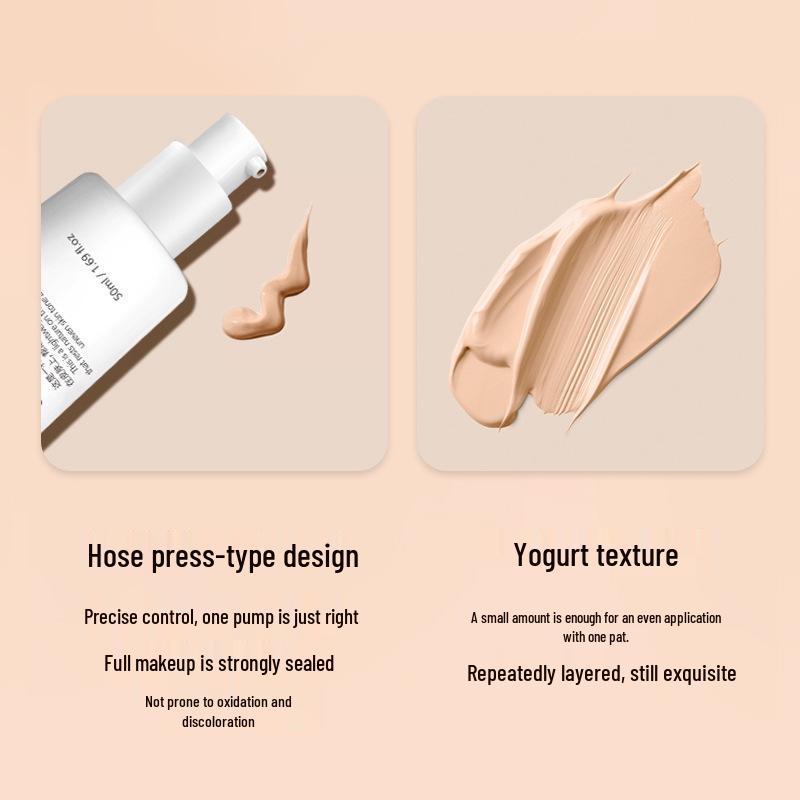 Moisturizing Concealing Foundation - Full Size, Clear Natural Look, Long-Lasting, Hydrating, Non-Clogging, Non-Transferring.