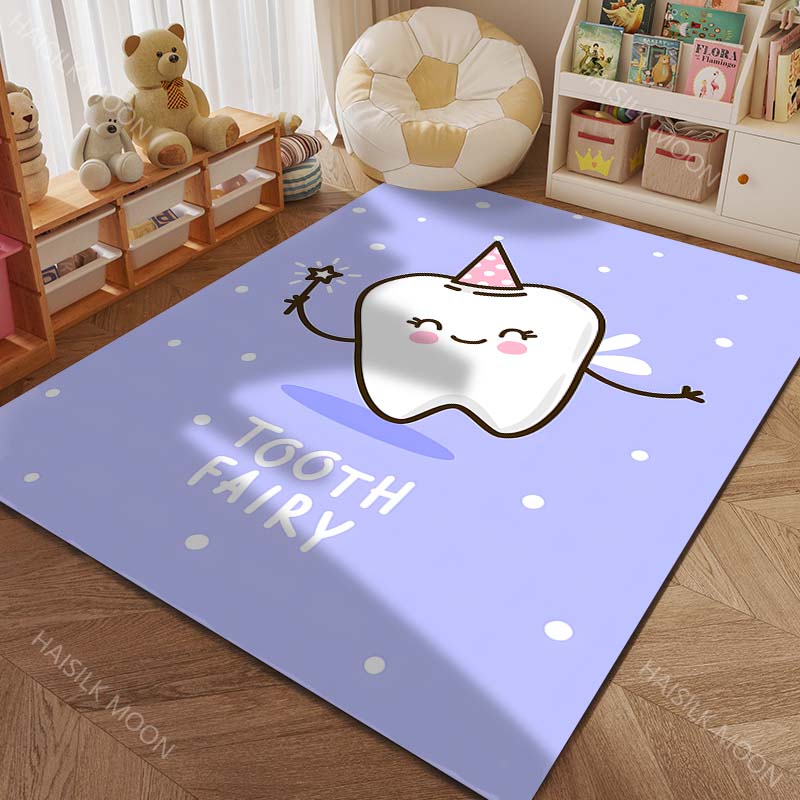 

1PC Children s Dental Cycle Cartoon Print Carpet for Living Room Bedroom Sofa Doormat Home Decor Area Rug Non-slip Floor Mat 40x60cm (16x24in)
