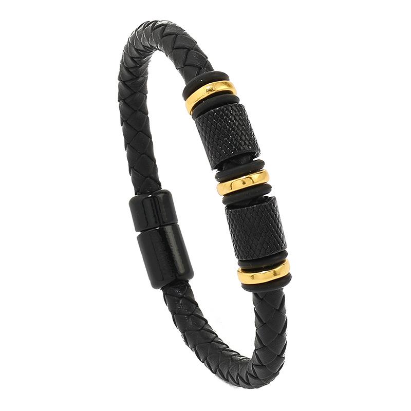 New In Men Genuine Leather Bracelet Novel Atrract Magentic Braclet Homme Punk Jewelry Accessories Bangle Cable Brazalete Gift