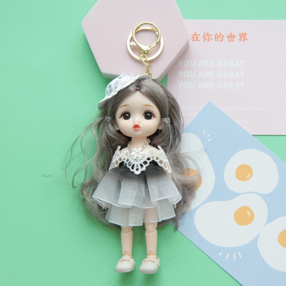 

Мультяшный подвесной брелок для рюкзака 13 подвижных суставов Подвесной декор Милый брелок для сумки Школьный рюкзак серый