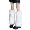 Soft Thicken Warm Furry Leg Warmers Foot Cover Y2K Cool Women Girls Winter Fashion Long Stockings Punk Style Fuzzy Leg Warmers