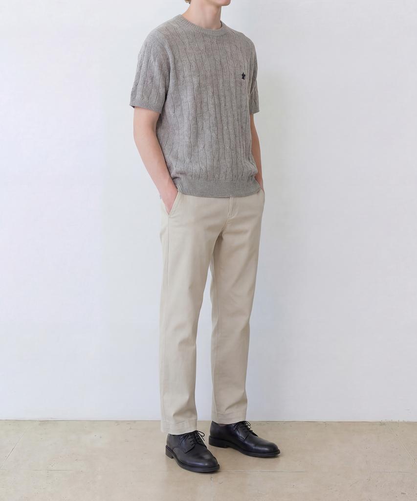 Edeunbeoleokeulleob High-Twist Linen Cable S/S Knit (Grey)