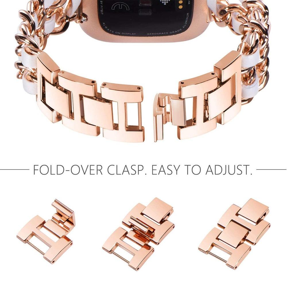 Dressy Bracelet for Fitbit Versa 4 3 Sense 2 Smartwatch Band Strap for Fitbit Versa 2 Lite Watchband Wristband Link Chain