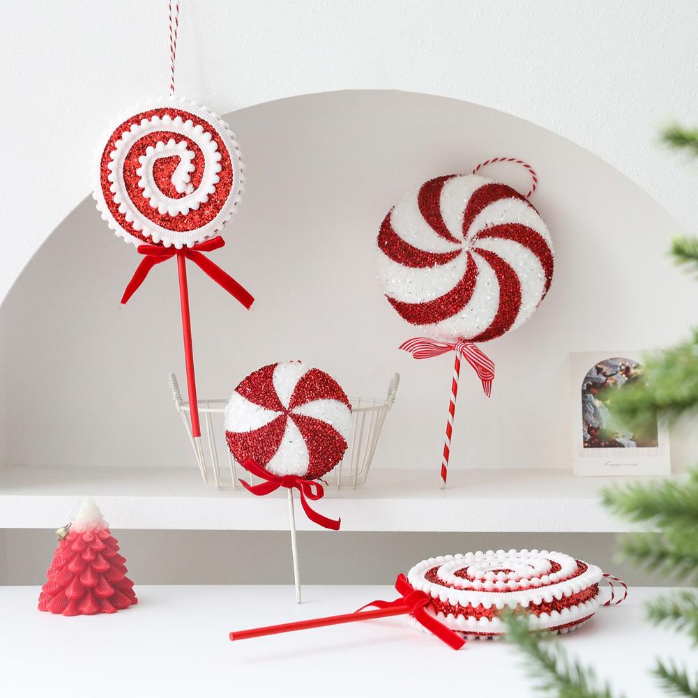 Festive Ornaments Holiday Candy Ornaments Holiday Decorations Soft Texture Sweet Visual Appeal Thematic Arrangements