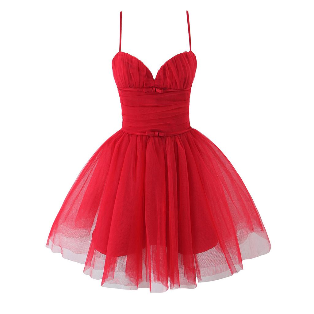 Vestido corto de tul para niña de belleza pura, vestido de tirantes estilo vacacional para mujer, vestido de princesa, vestido esponjoso