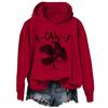 Ladies Fashion Casual Long Sleeve Printed Round Neck Hoodie Pullover Top