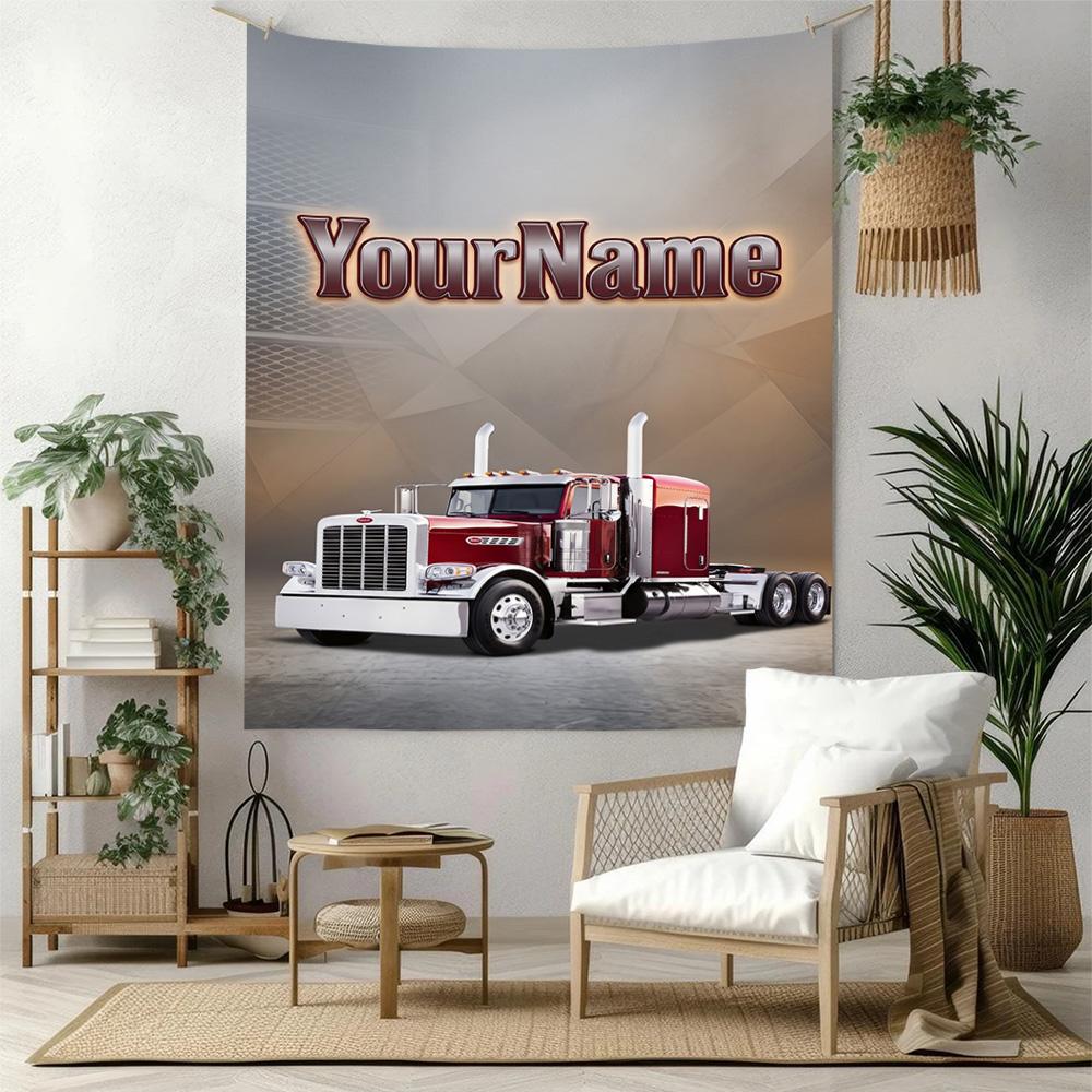 Kw Heavy Trucks Custom Your Name Wall Decor Tapestry Art For Pet Memorial Birthdaywedding Party Backdrop Family Gift
