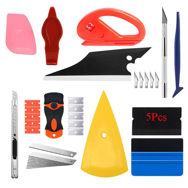 

40Pcs Car Window Tint Kit Vinyl Wrap Squeegee Window Film Tinting Installation Tool Razor Scraper Micro Squeegee Vinyl Cutter