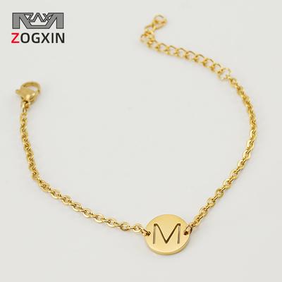 Pulsera de Letras Color Dorado Acero Inoxidable Pulsera Regalo para Niños Familia Moda Joyería con Alfabeto