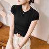 French Style Short-sleeved Women's Summer T-shirt Slim Round Neck Top