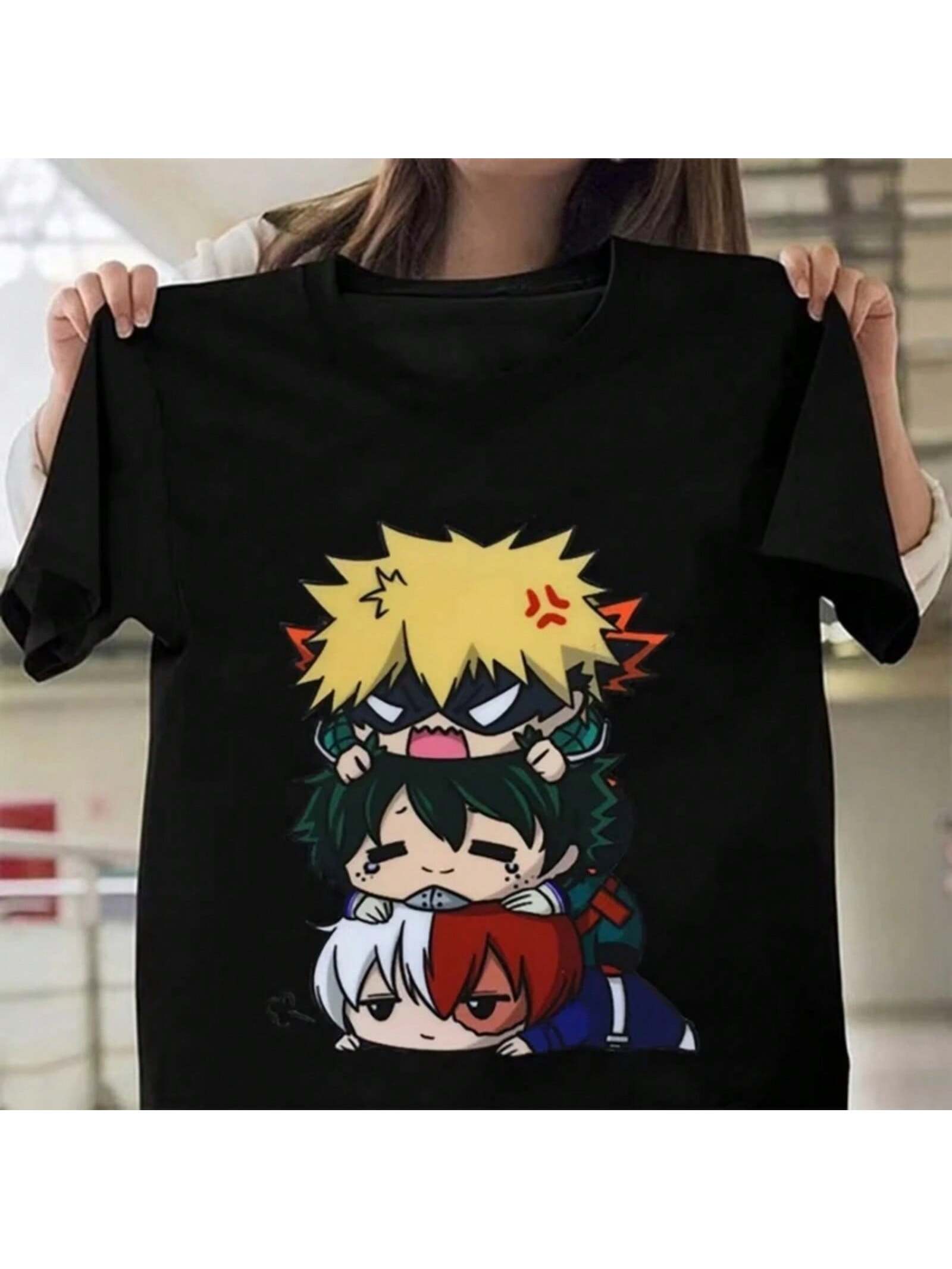 2025 Cute Cartoon Print Ms.T-Shirt Unisex Anime Harajuku T-Shirt Summer Casual Personality Funny Round Neck Fashion T-Shirt S разноцветный