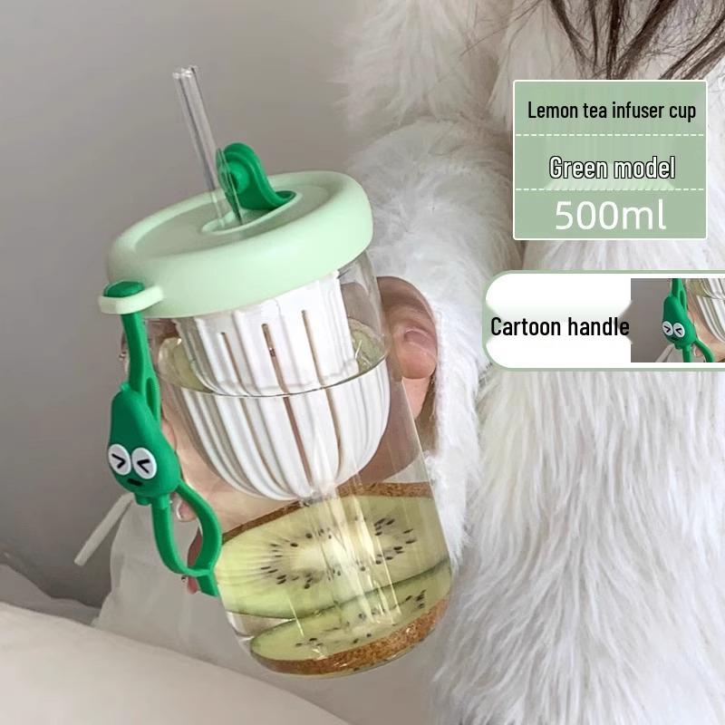 Portable High-Capacity Straw Water Cup - Summer Cool Design for Girls