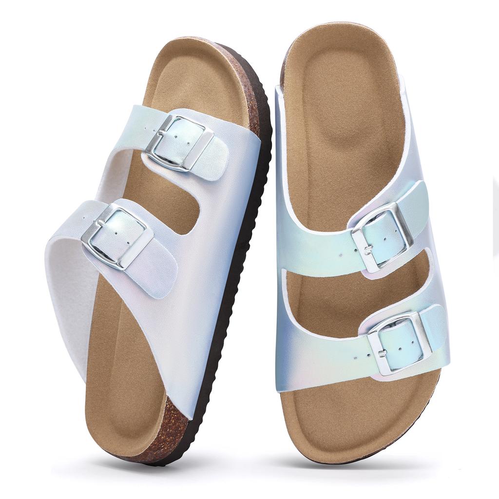 Fashion Crestar Women's Cork Slippers With Adjustable Buckle Summer New Gradient Beach Sandals Lady Fashion Clogs Slides House Slippers