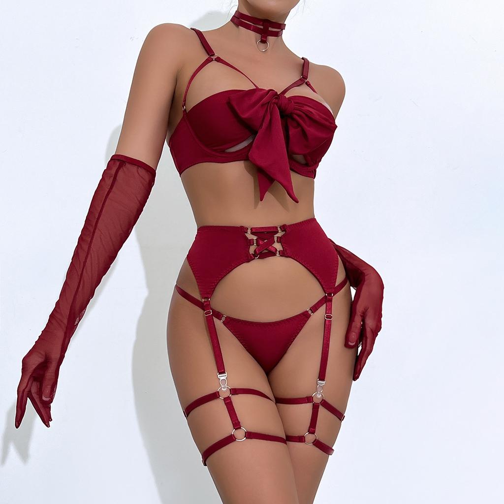 Sexy Lingerie Sexy Garter Hollow Four-Piece Set for Women