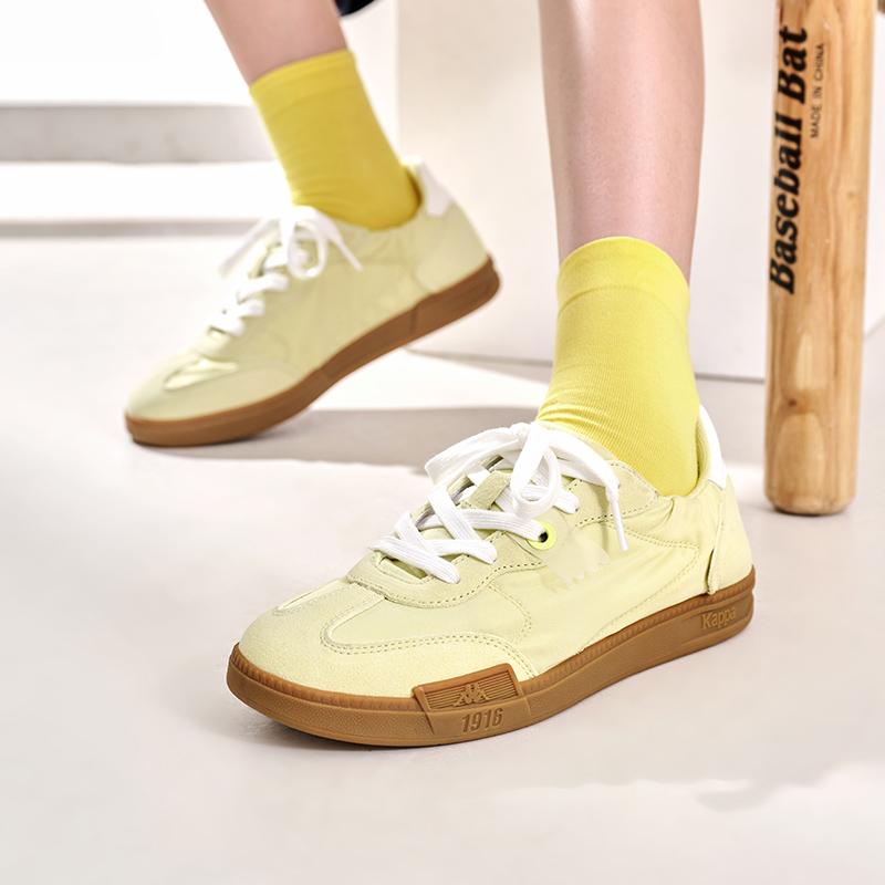 Kappa Comfortable Versatile Non-Slip Wear-Resistant Breathable Low-Top Skate Shoes Women sneaker Yellow White K0D05CC12CJ-328