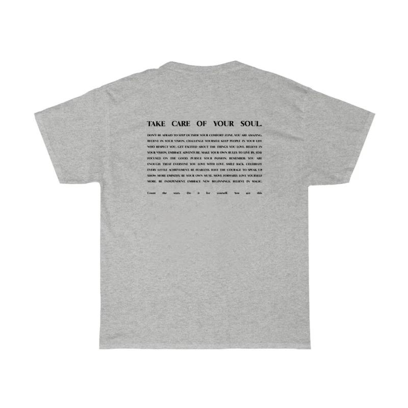 Take Care Of Your Soul Back Print T Shirt Women Cute Inspirational Positive TShirt Cotton Casual Streetwear Fashion Tees Tops