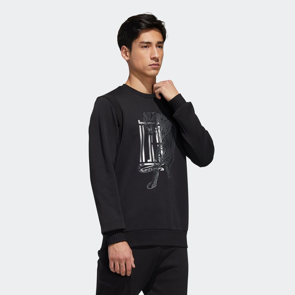 adidas Sweatshirts Men's Black Crew Neck Moderate Regular GF4040