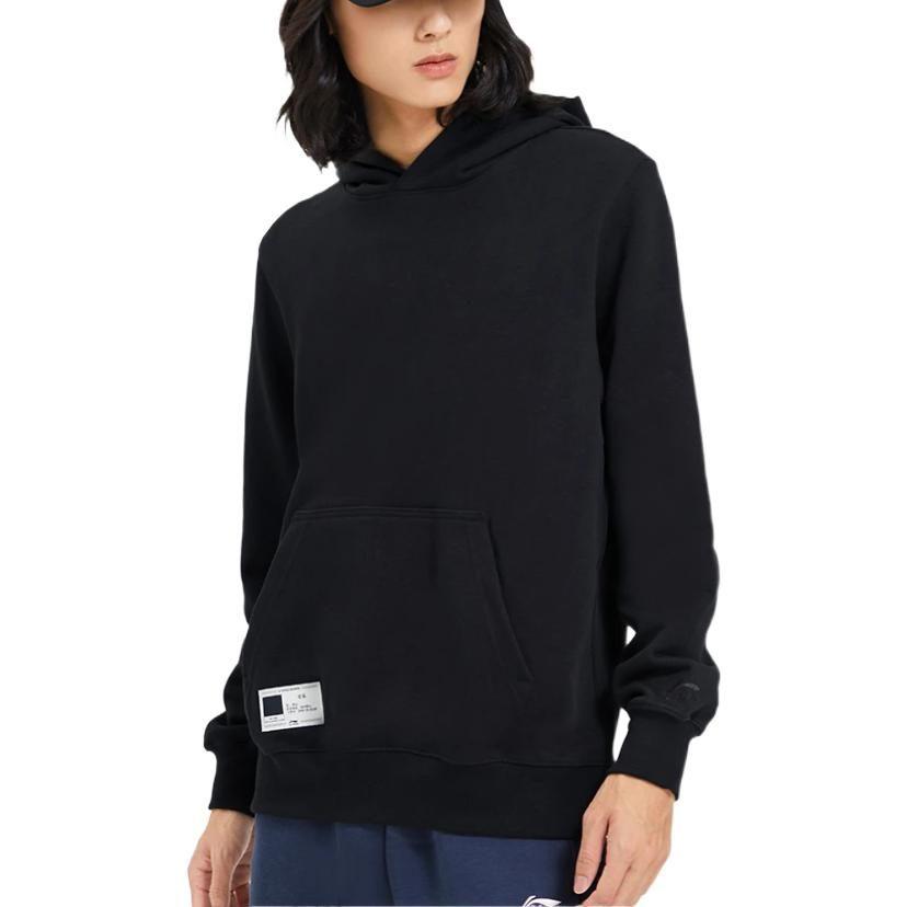 Li Ning Sports Life Collection Sweatshirts Men's Black Hooded Moderate Regular AWDSB15-1