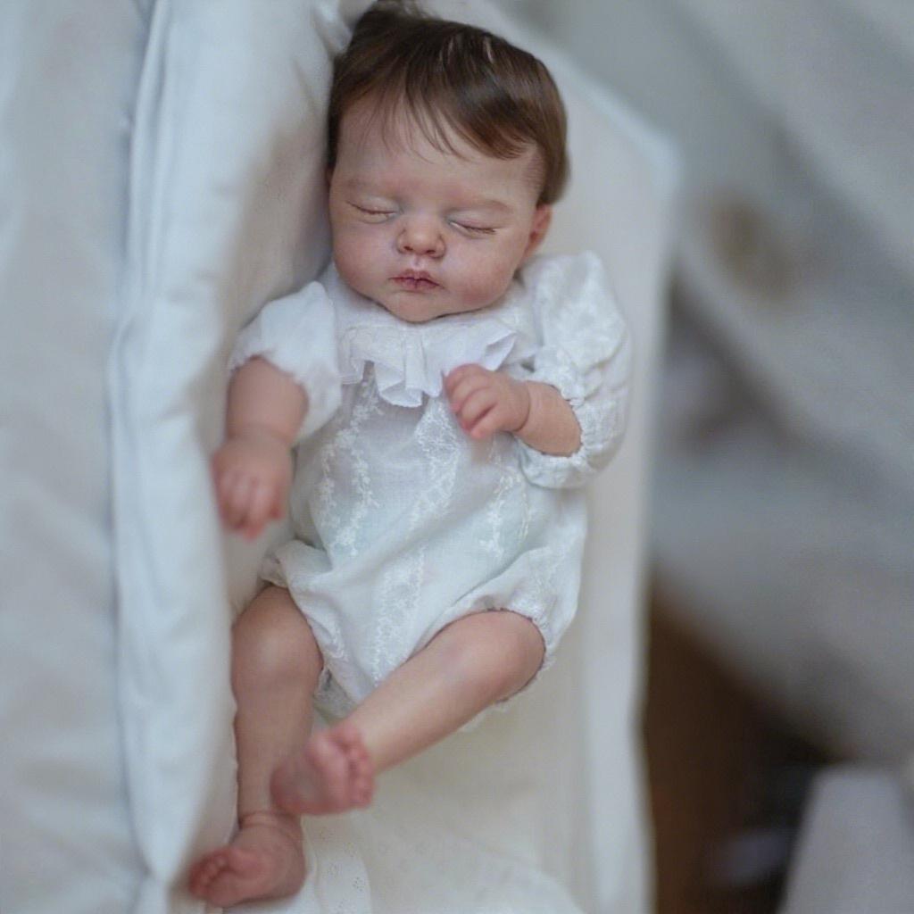 BZDOLL Cloth Body 48 CM 3D-Paint With Visible Veins Reborn Baby Sleeping Doll Toy For Girls Lifelike Handmade Fashion Birthday Gift Character Doll
