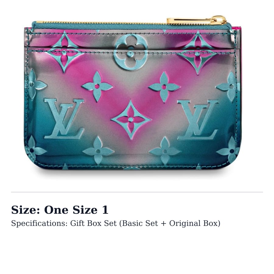 Louis Vuitton Key Pouch Monogram Vernis Metallic Blue/Pink M90524