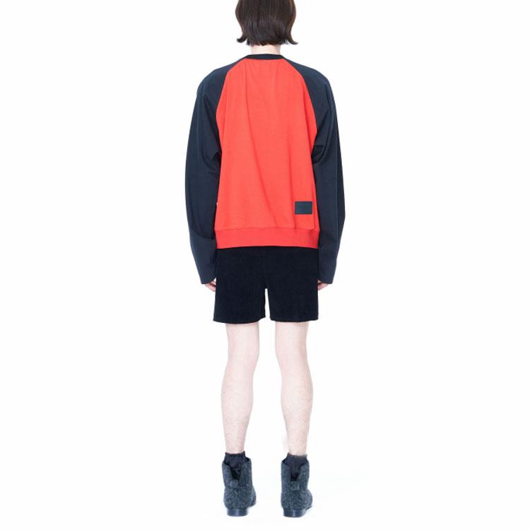 WE11DONE Fw22 Color Block Casual Pullover Sweatshirt Unisex Sweatshirt Red WD-TS1-22-860-U-RD