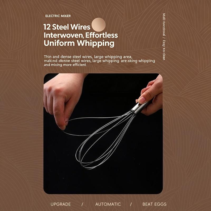 Hand Mixer Whisk Egg Beater Stainless Heavy Duty Whisk Mixer For Baking Kitchen Tool Stainless Steel Manual Egg Whisk